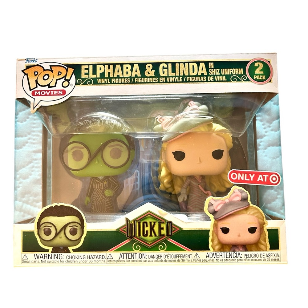 Funko Pop! Movies Wicked Elphaba & Glinda in Shiz Uniform 2-pack NWOT